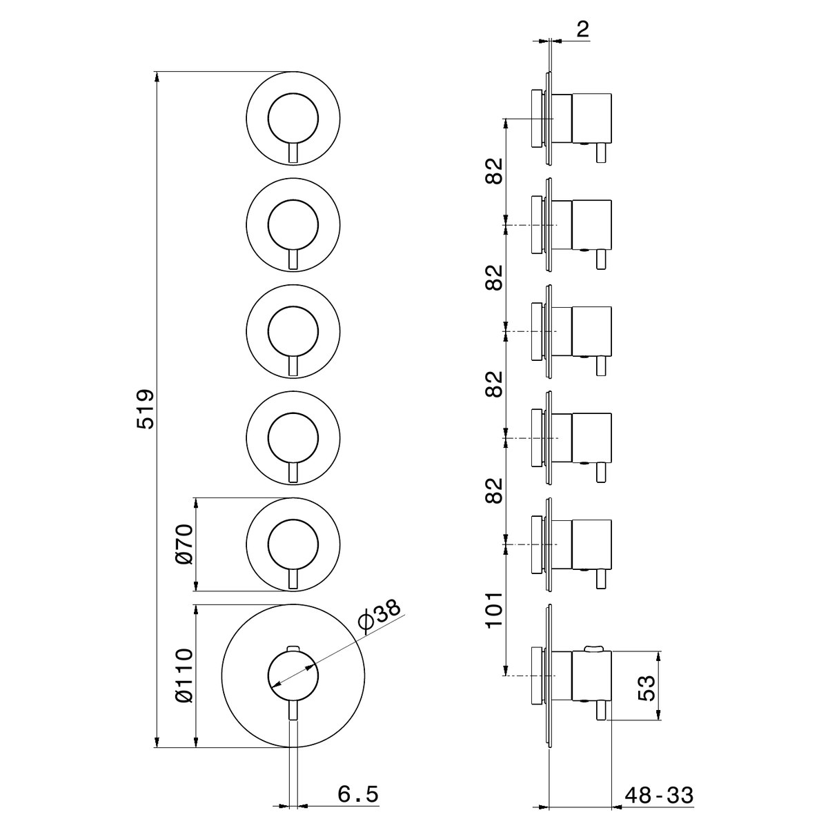 Newform 69862EX - disegno tecnico