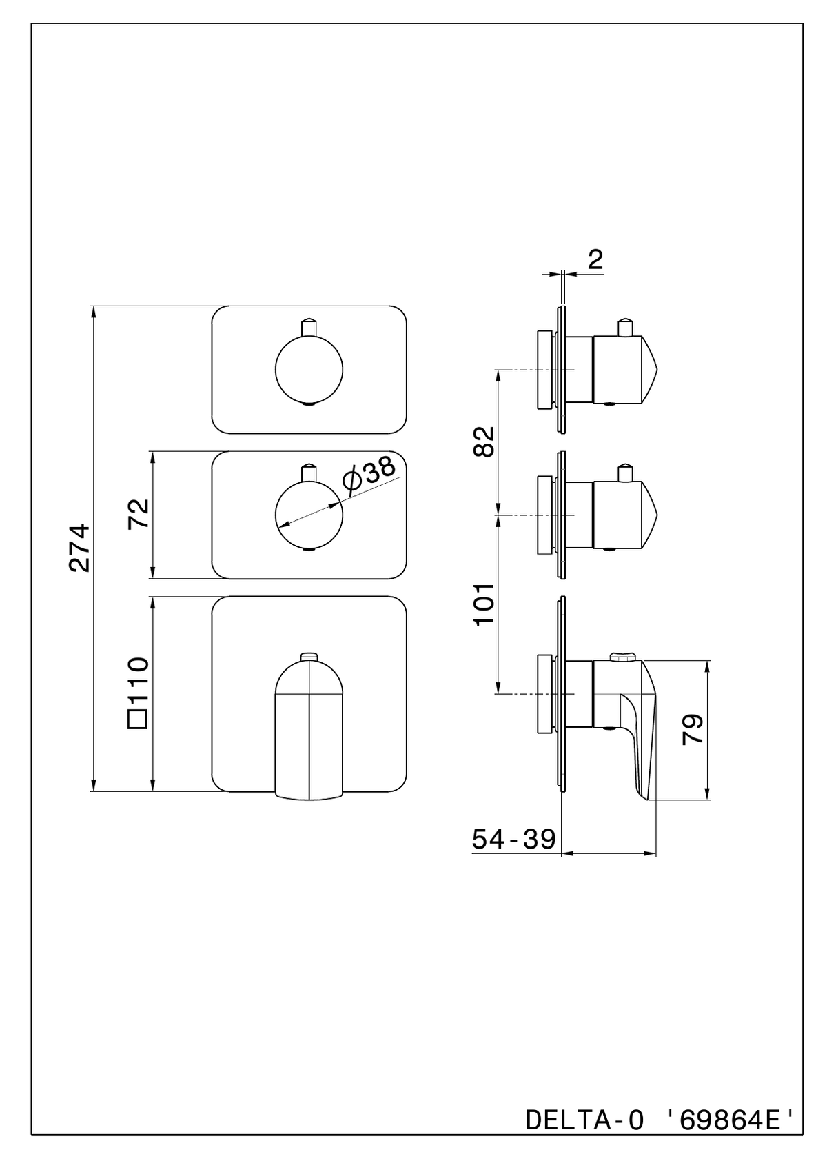 Newform 69864E - disegno tecnico