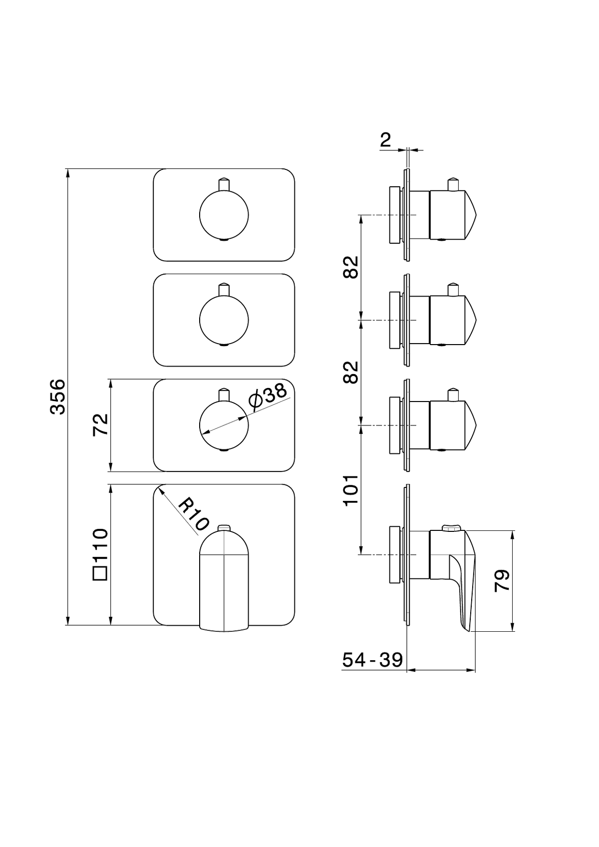 Newform 69865E - disegno tecnico