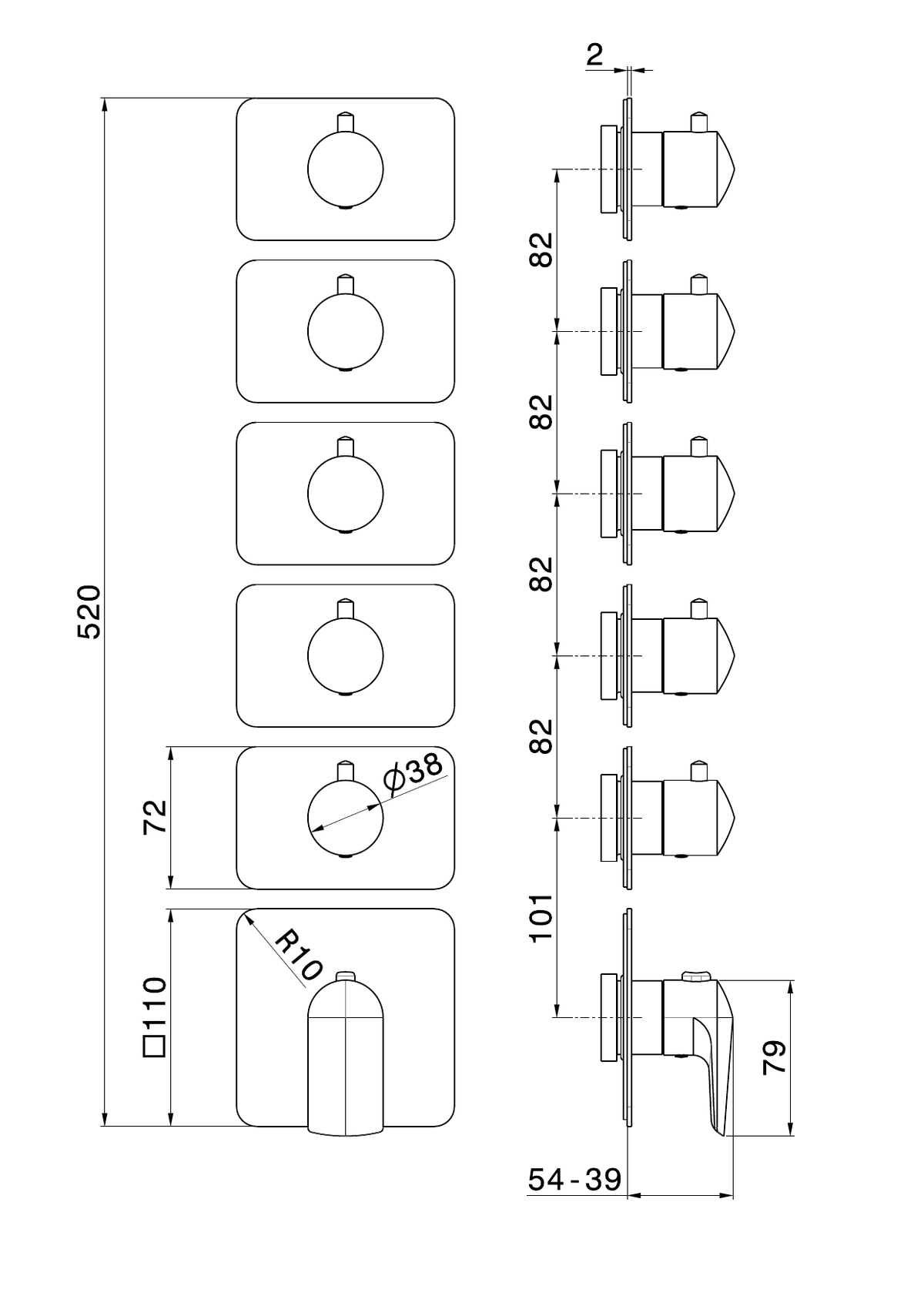 Newform 69867E - disegno tecnico