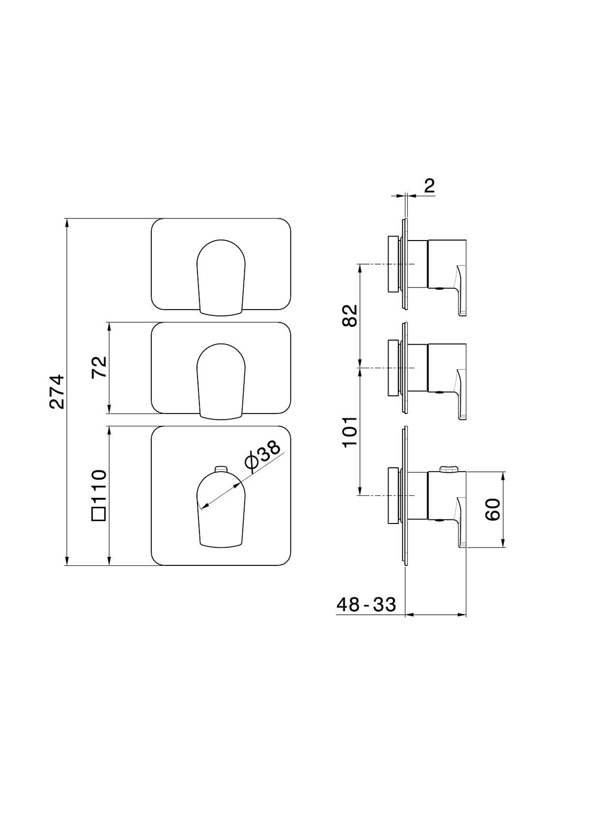 Newform 69870E - disegno tecnico