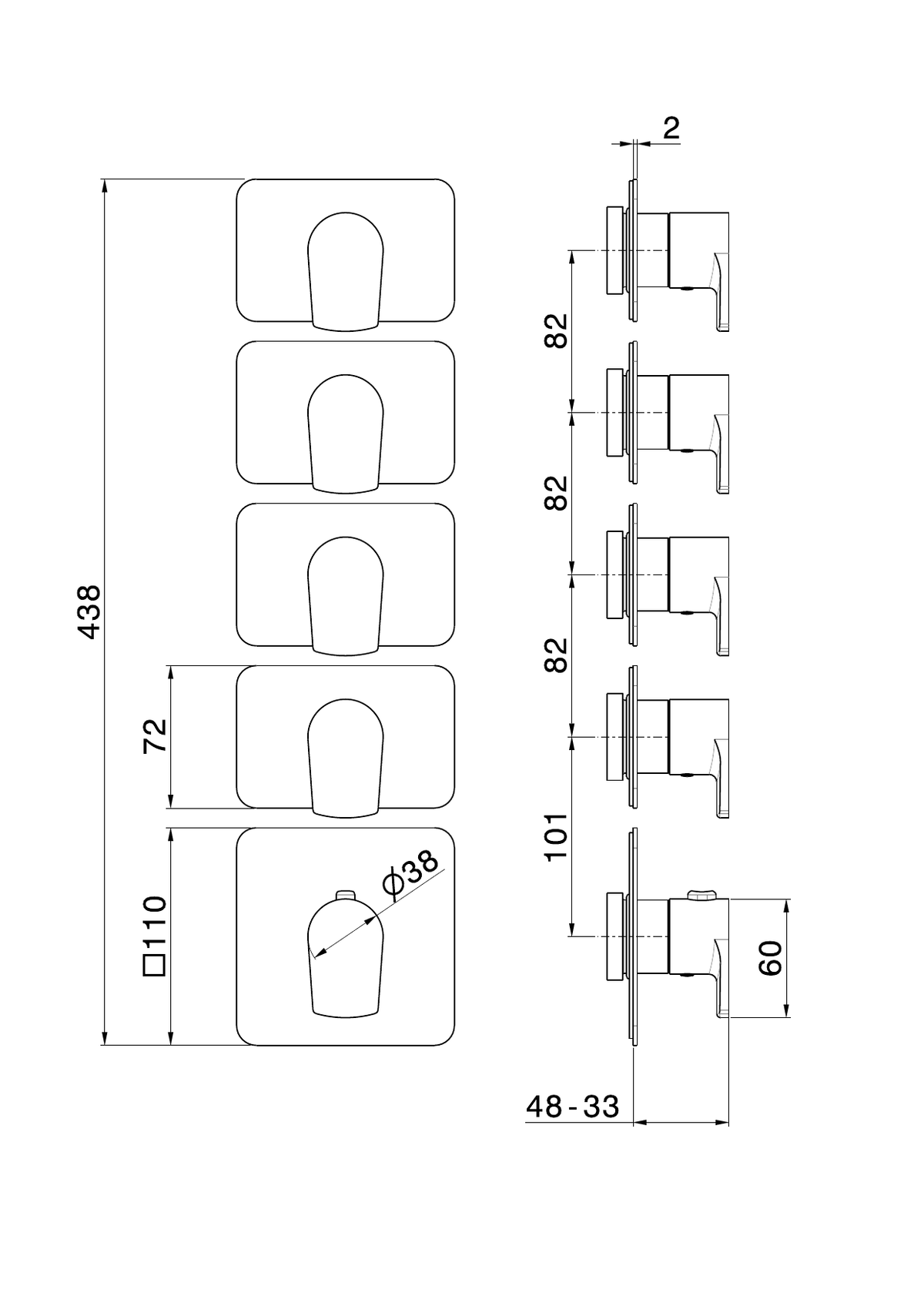 Newform 69872E - disegno tecnico