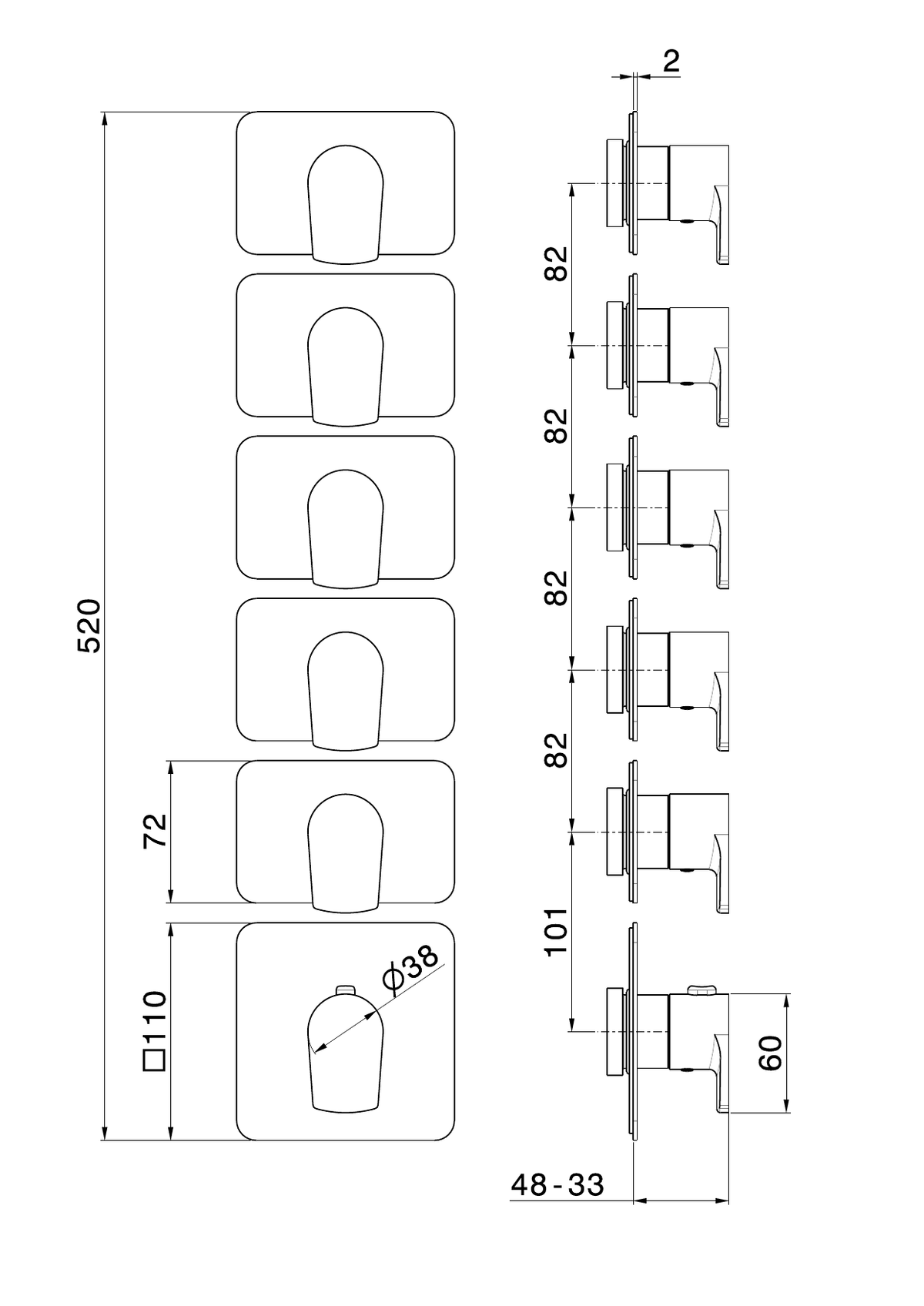 Newform 69873E - disegno tecnico
