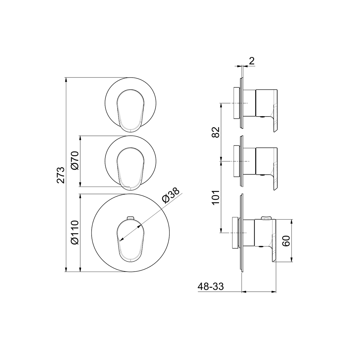 Newform 69875E - disegno tecnico