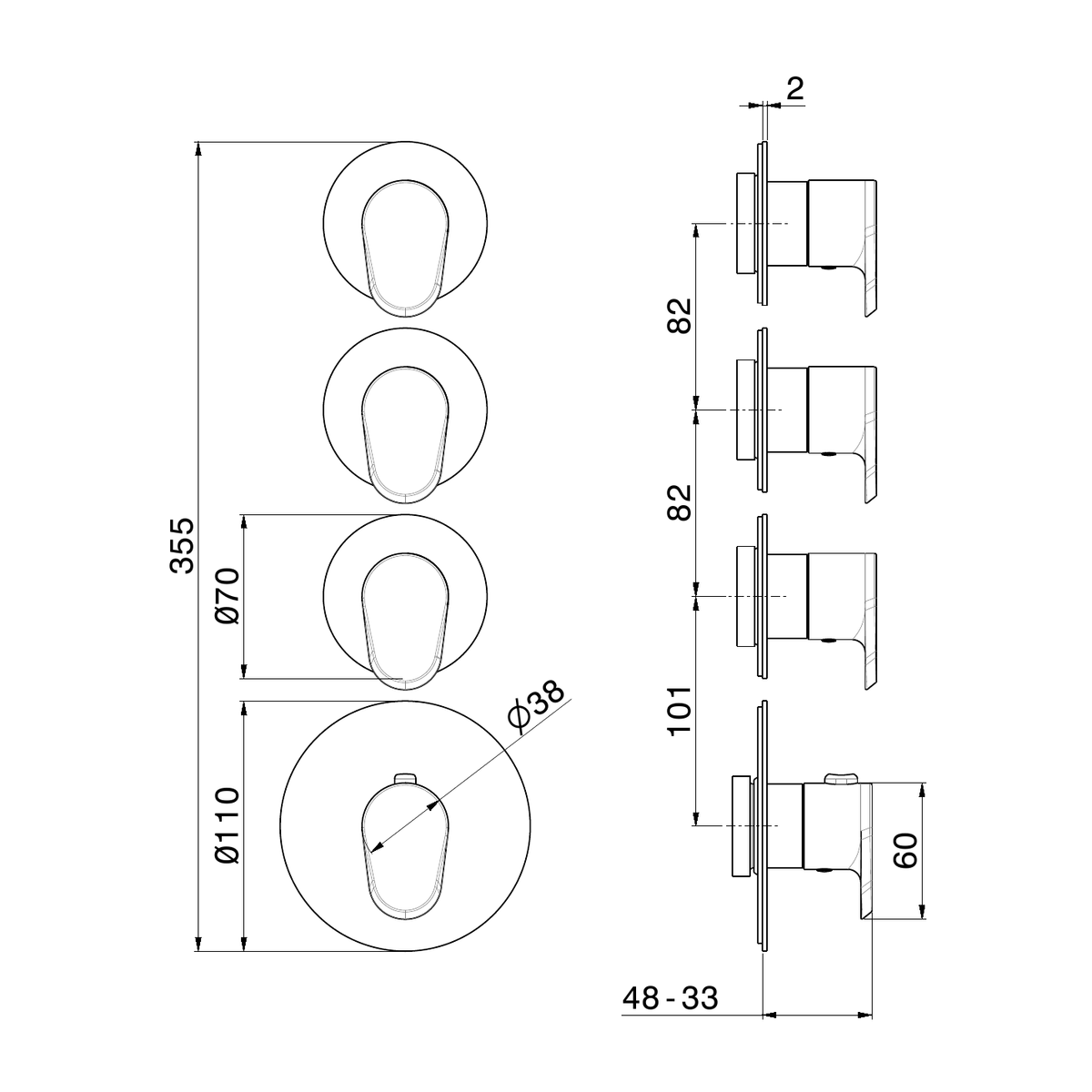 Newform 69876E - disegno tecnico