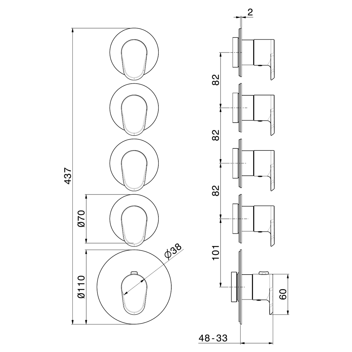 Newform 69877E - disegno tecnico