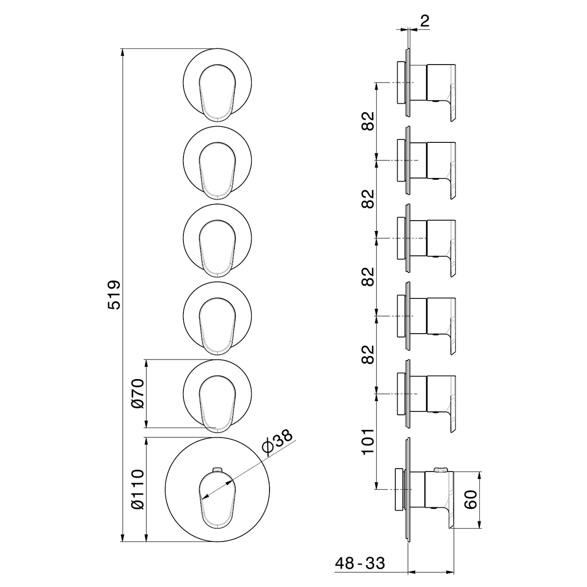 Newform 69878E - disegno tecnico