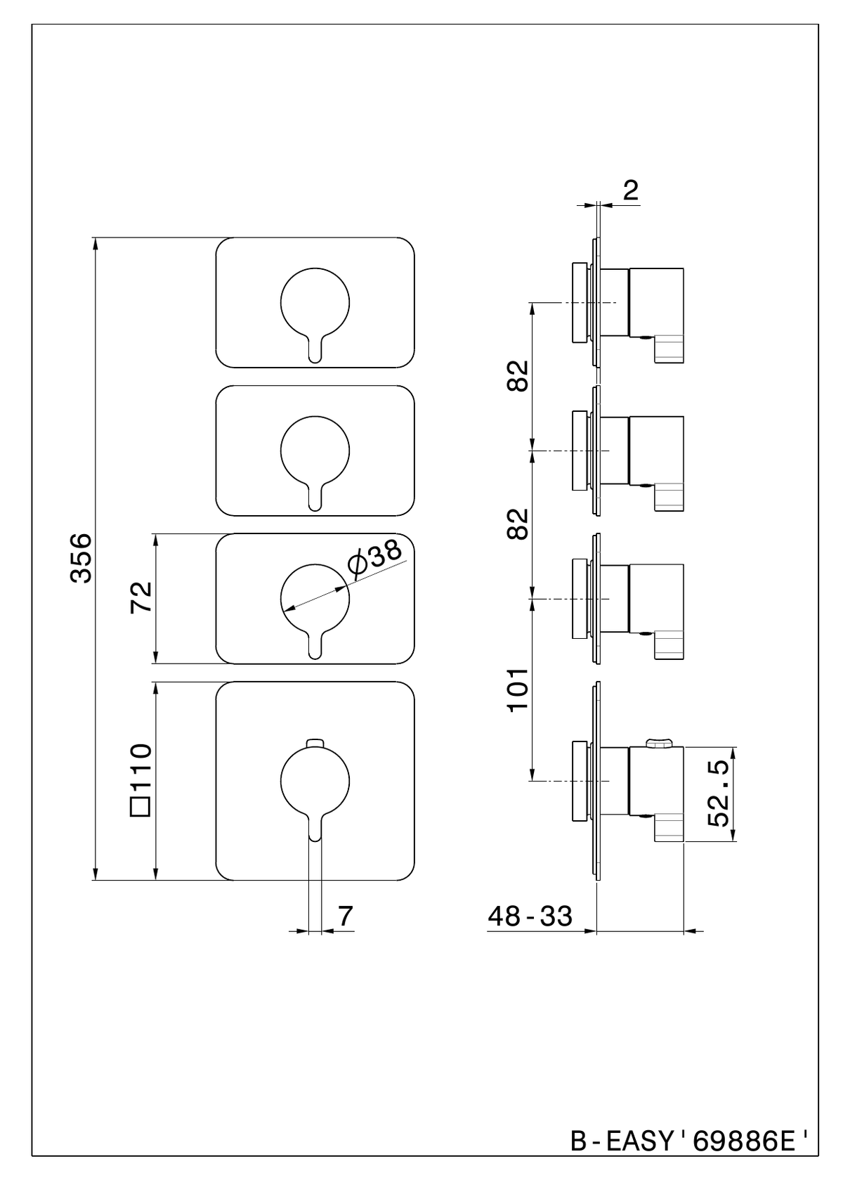 Newform 69886E - disegno tecnico