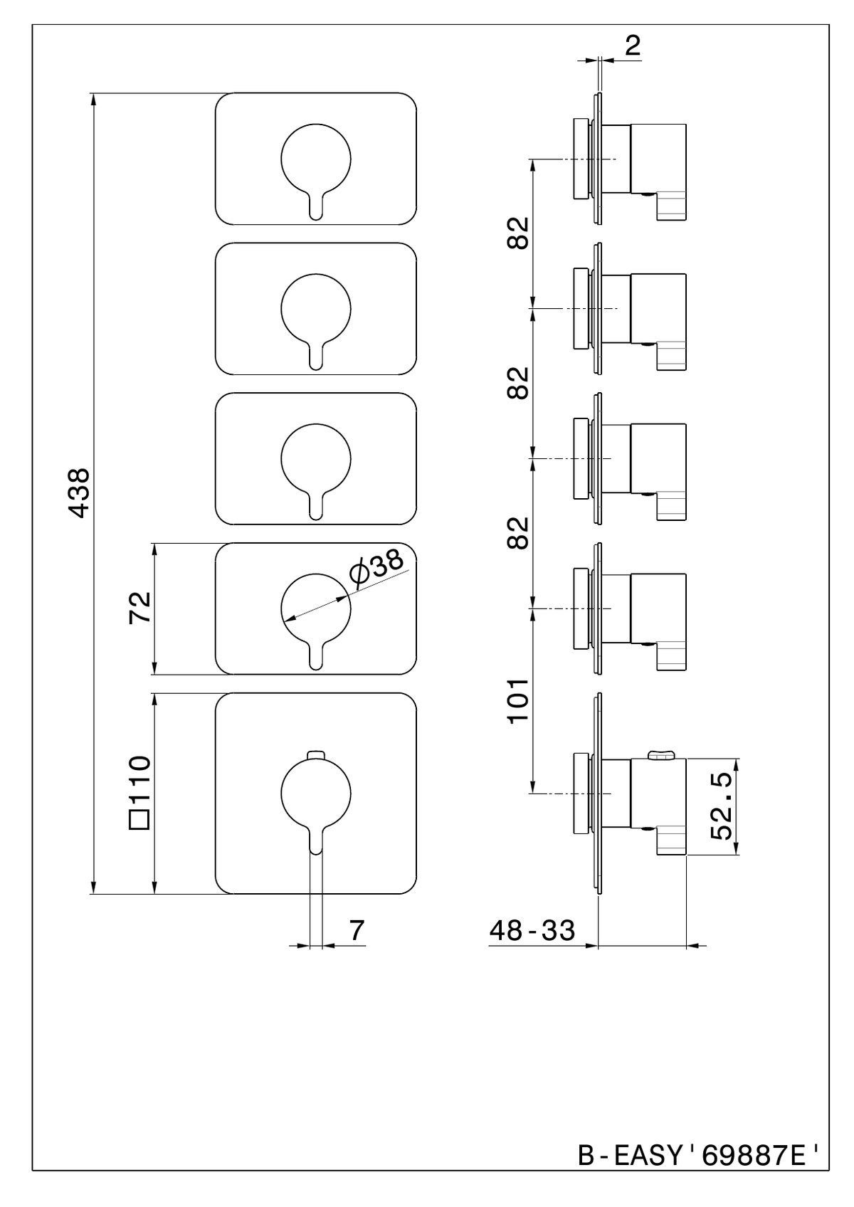 Newform 69887E - disegno tecnico