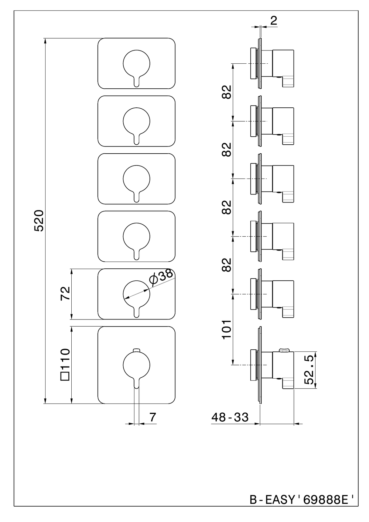 Newform 69888E - disegno tecnico