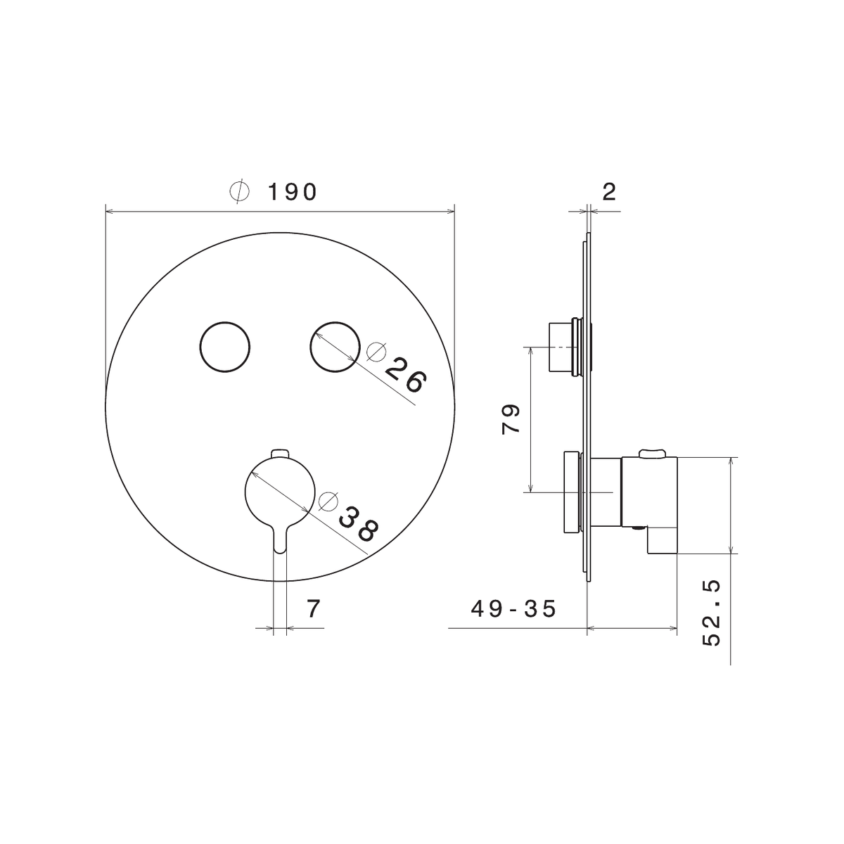 Newform 70402E - disegno tecnico