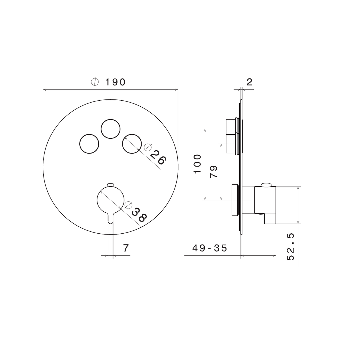 Newform 70404E - disegno tecnico