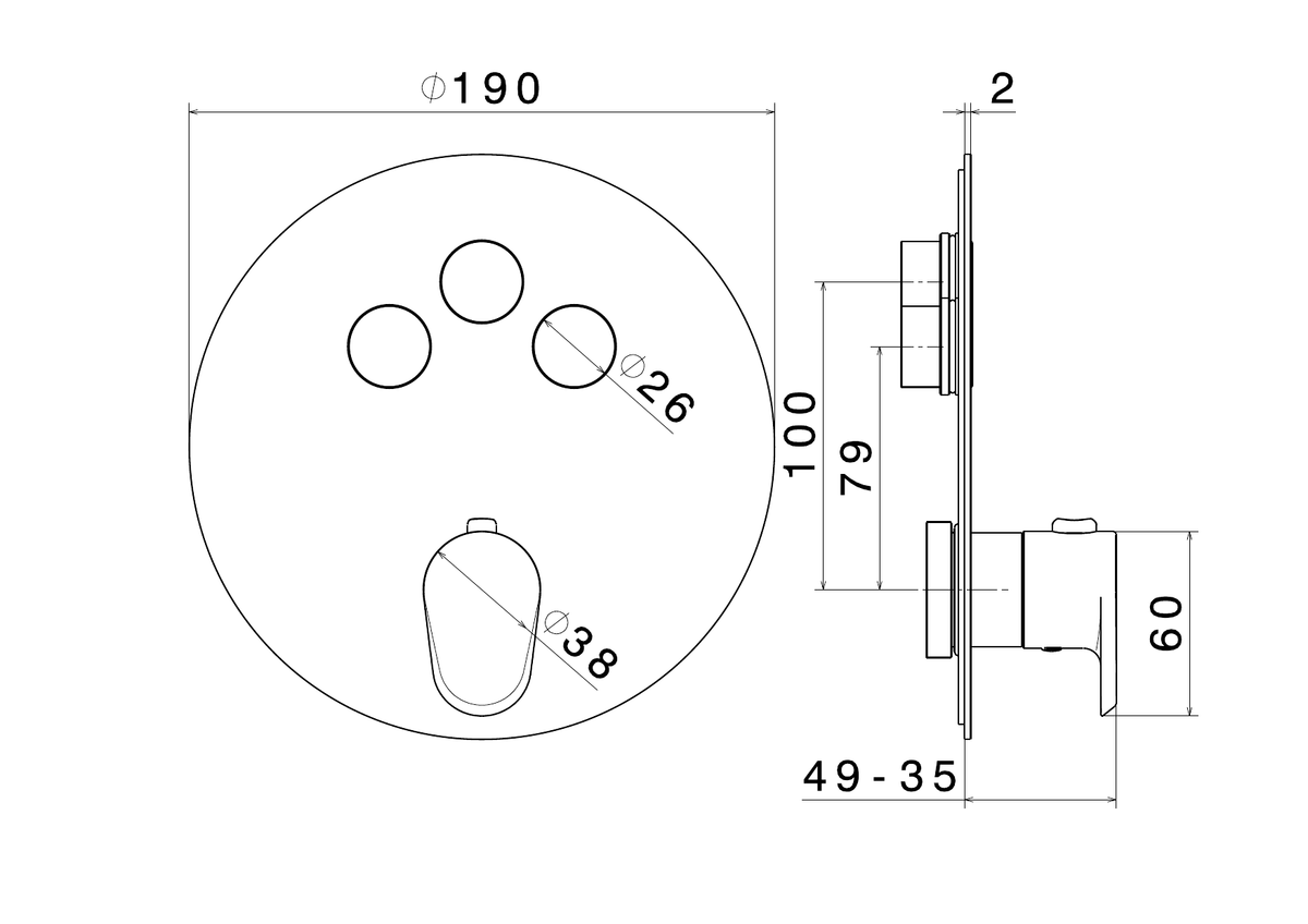 Newform 70424E - disegno tecnico