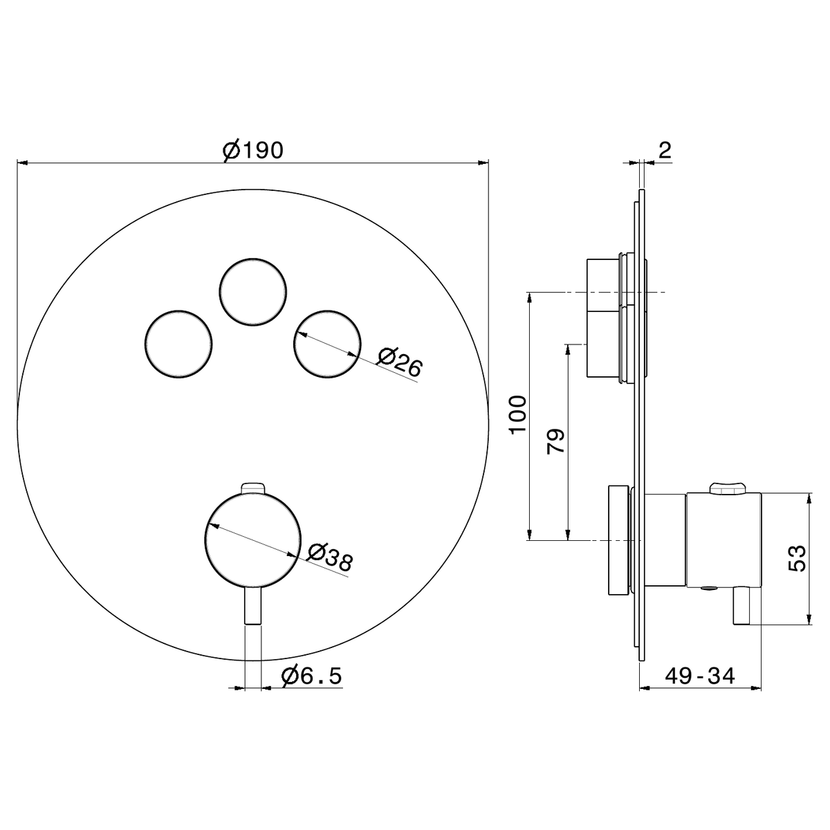 Newform 70427EX - disegno tecnico