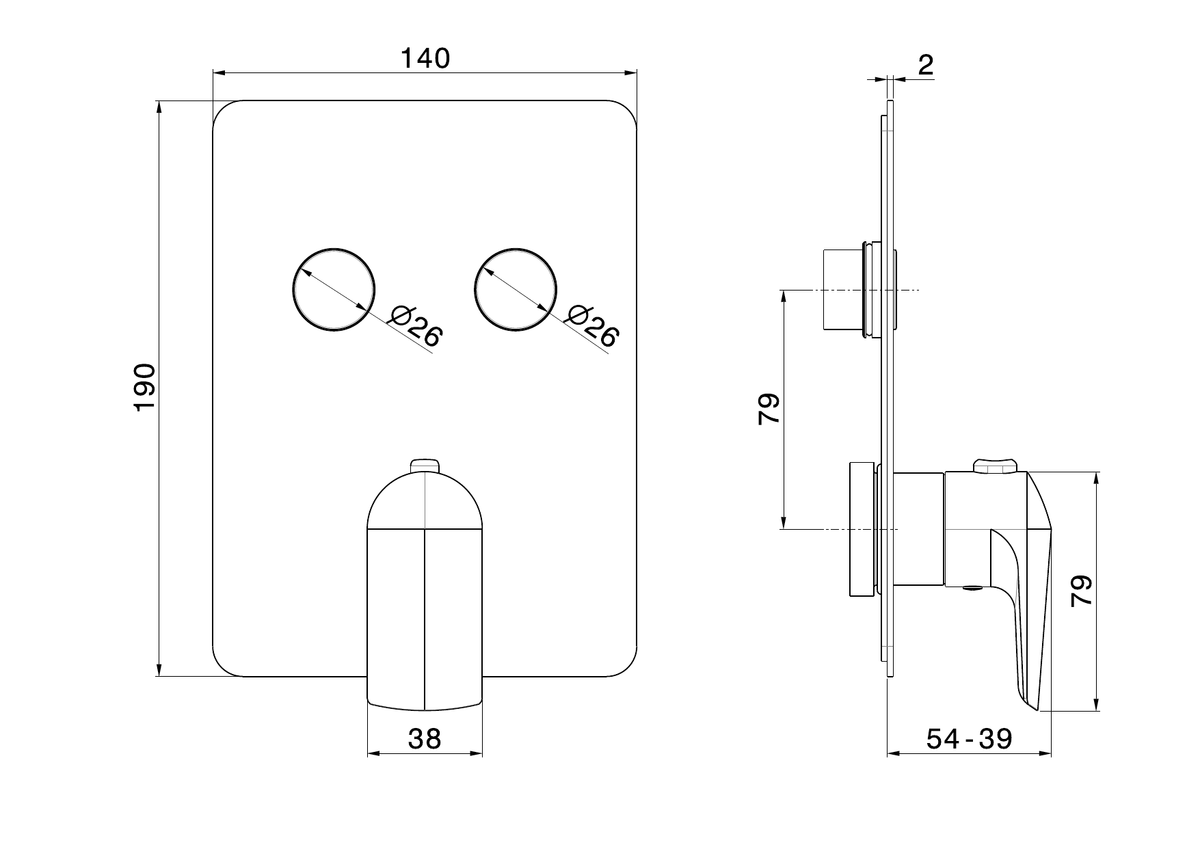 Newform 70429E - disegno tecnico
