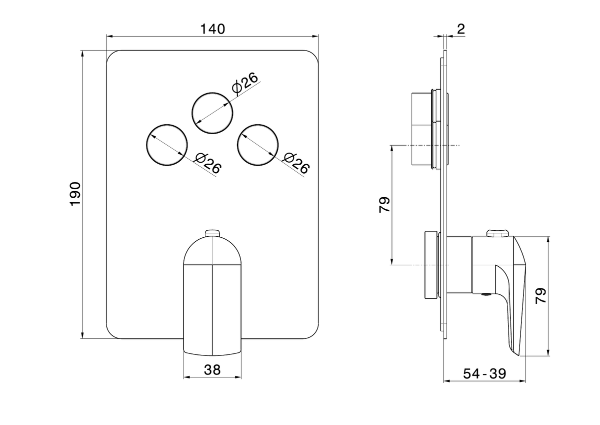Newform 70430E - disegno tecnico