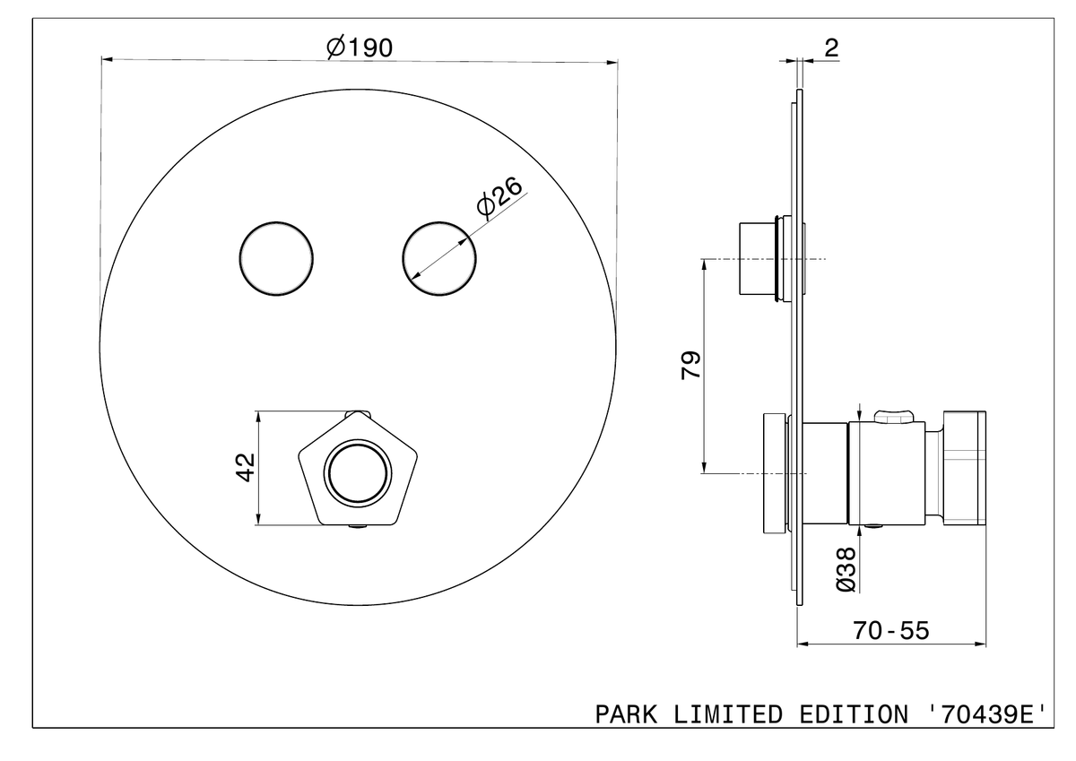 Newform 70439E - disegno tecnico