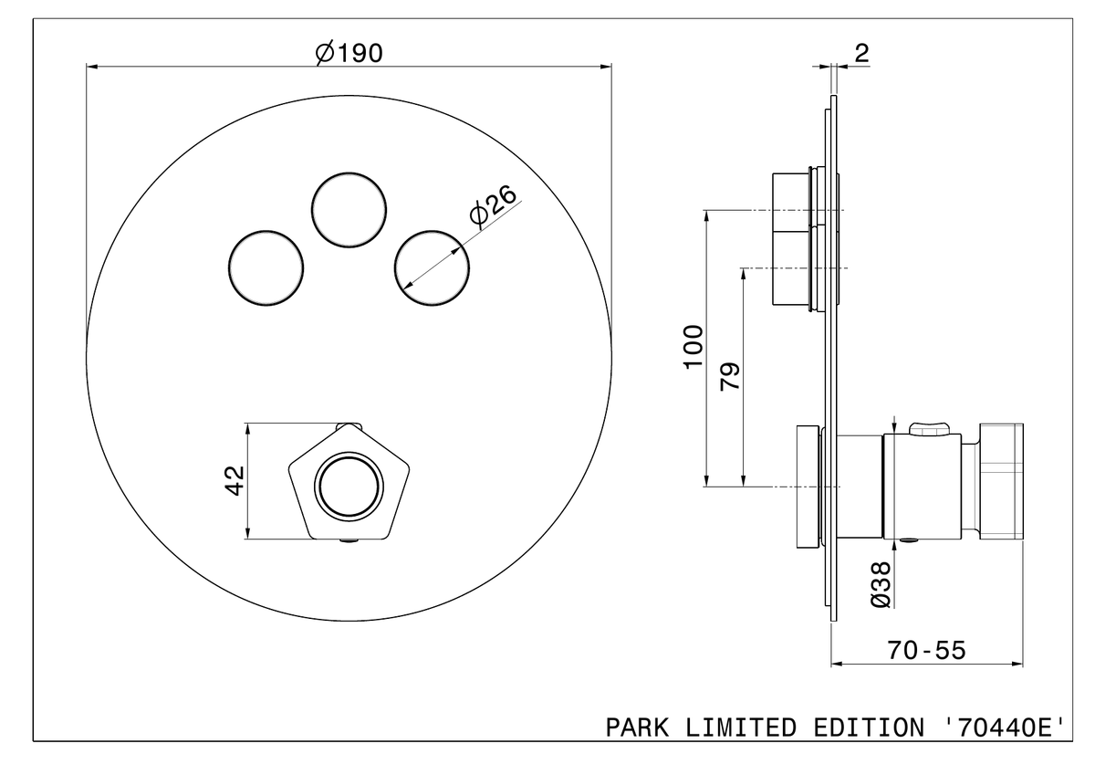 Newform 70440E - disegno tecnico