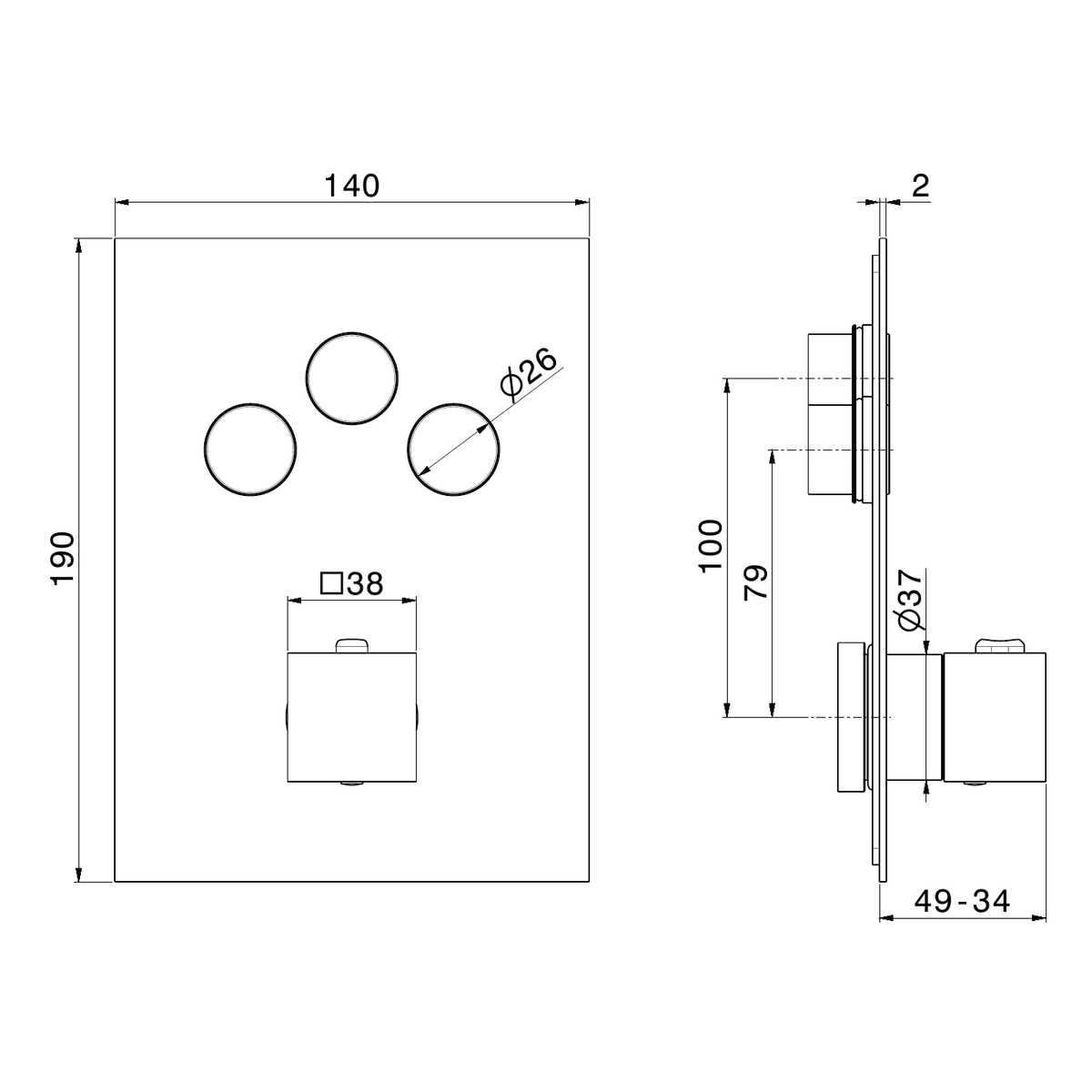 Newform 70443E - disegno tecnico
