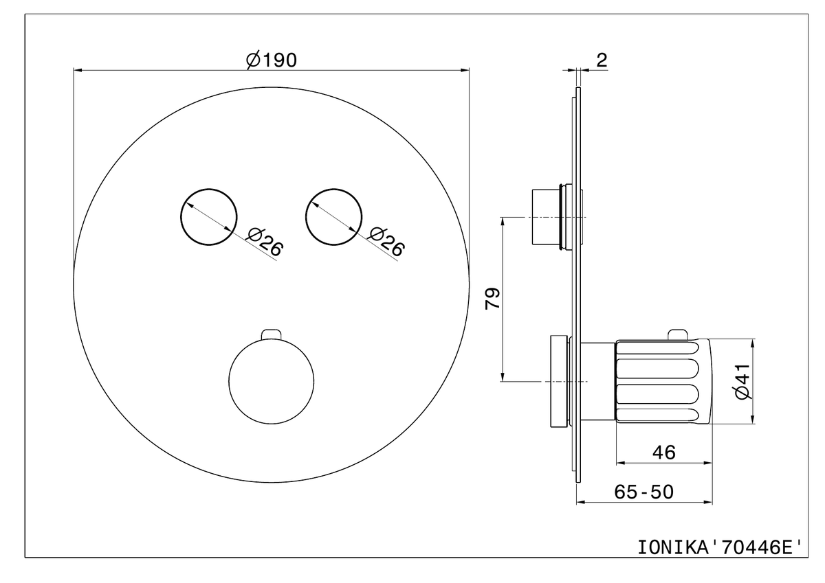 Newform 70446E - disegno tecnico
