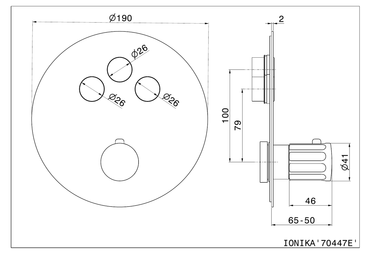 Newform 70447E - disegno tecnico