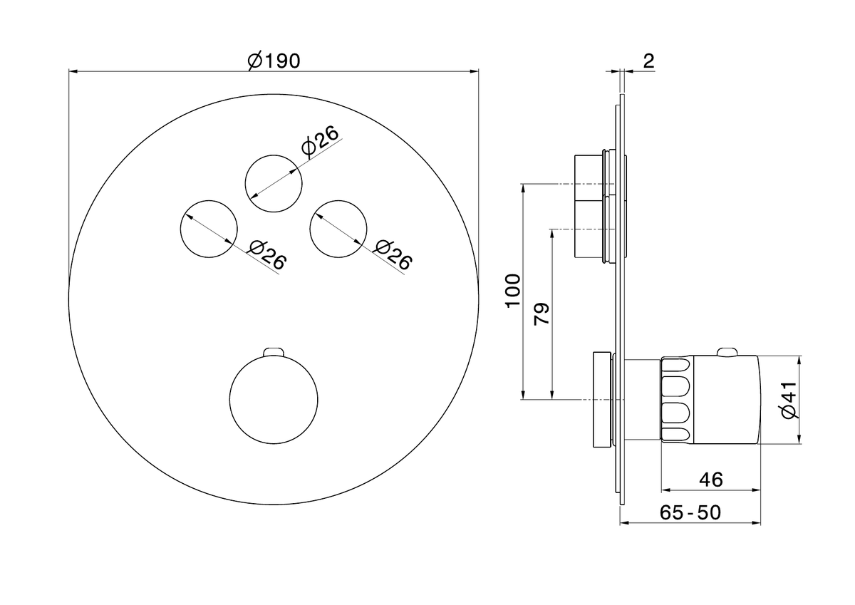 Newform 70450E - disegno tecnico