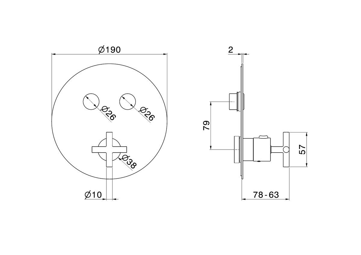 Newform 70452E - disegno tecnico