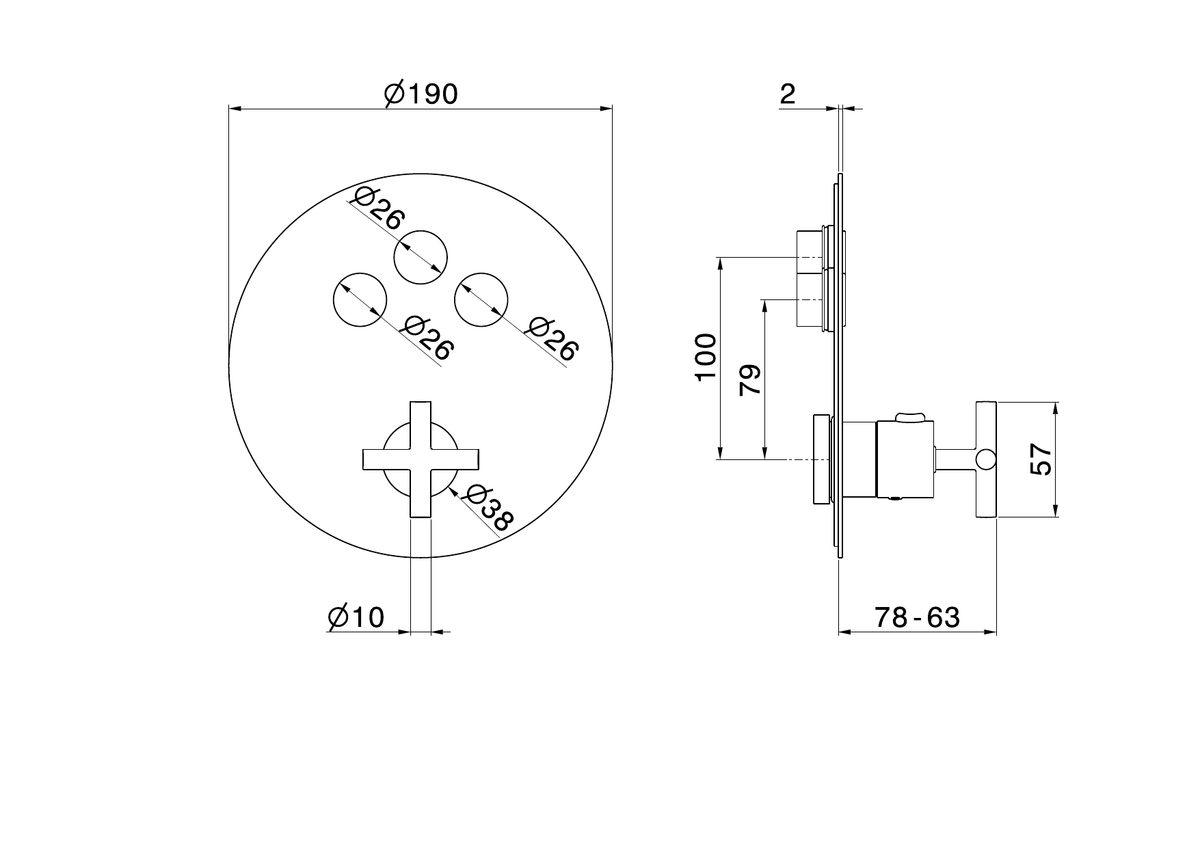 Newform 70453E - disegno tecnico