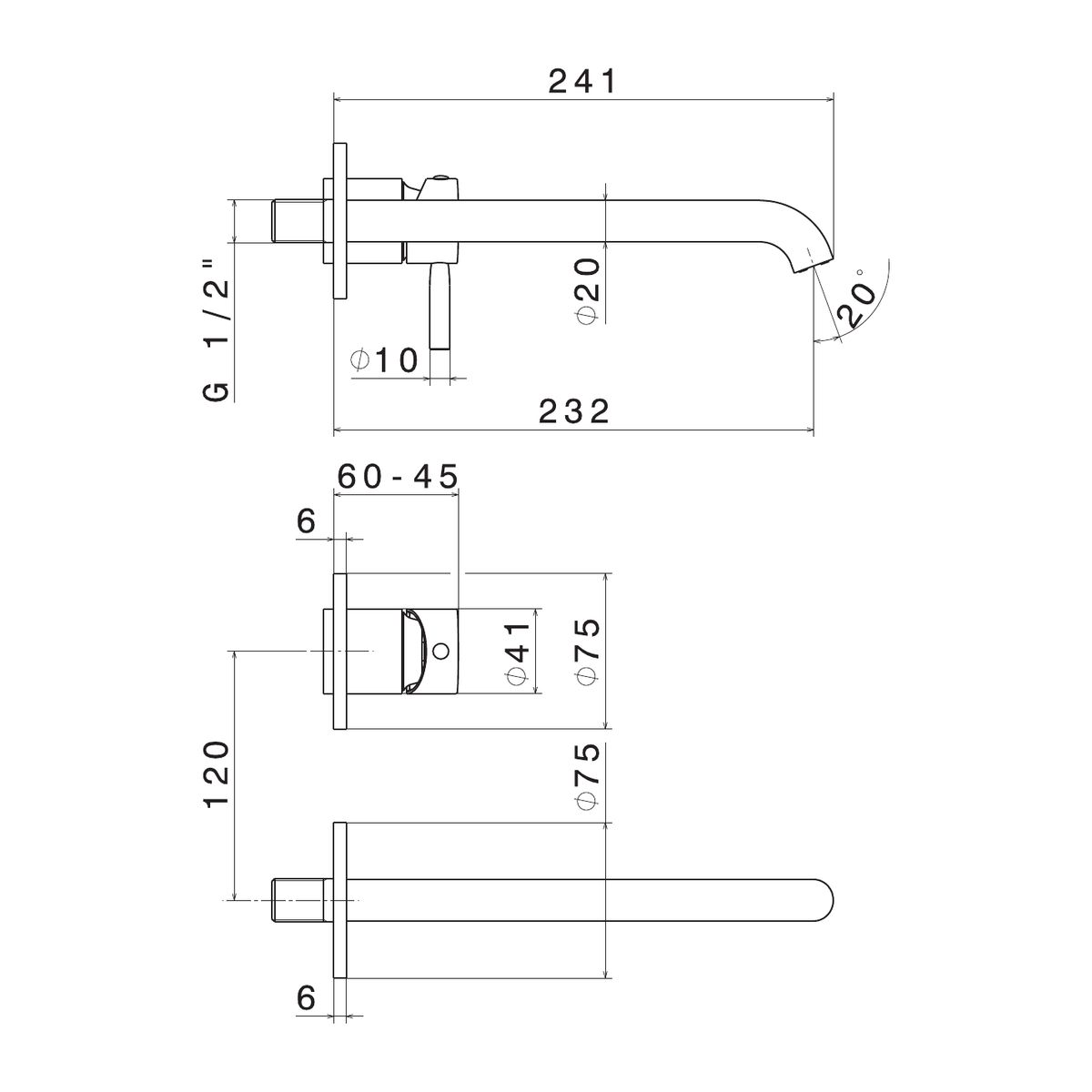 Newform 70830E - disegno tecnico