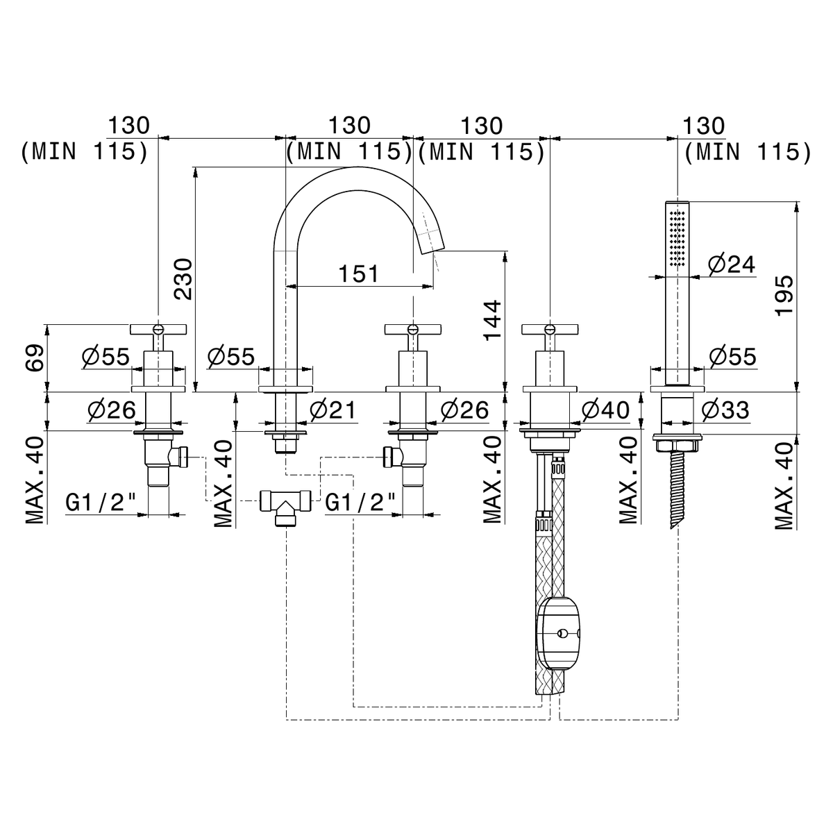 Newform 70882C - disegno tecnico
