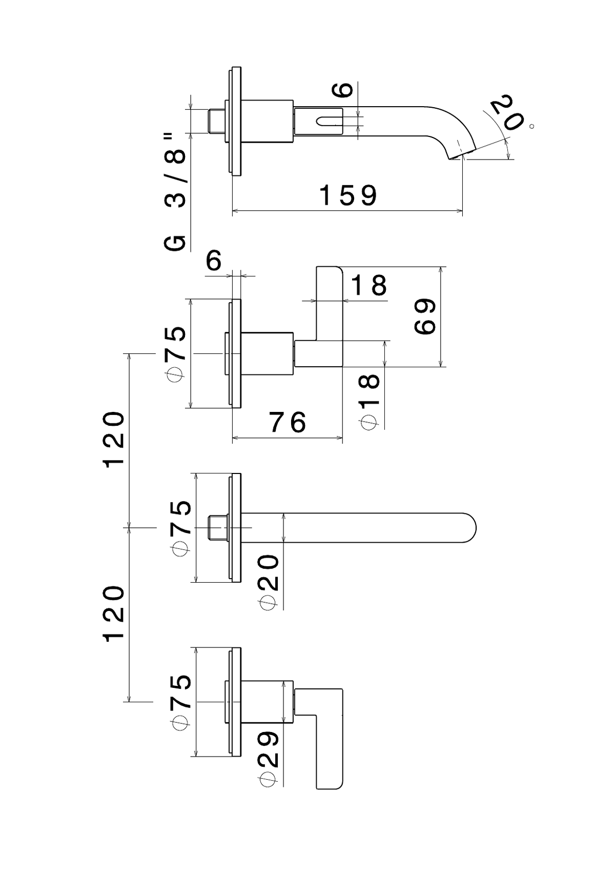 Newform 71020E - disegno tecnico
