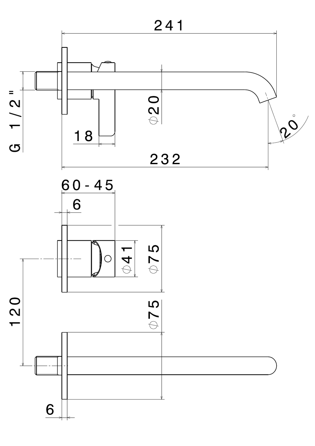 Newform 71030E - disegno tecnico