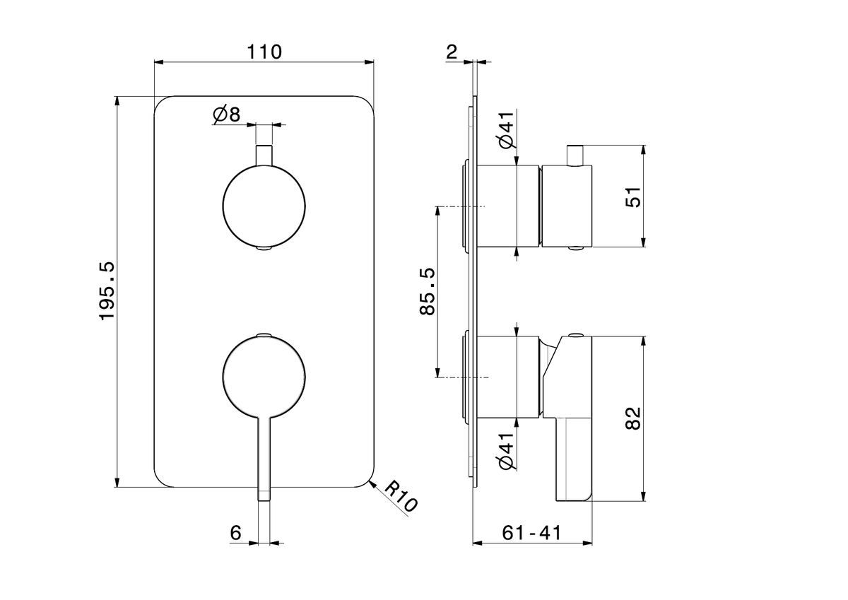 Newform 71076E - disegno tecnico