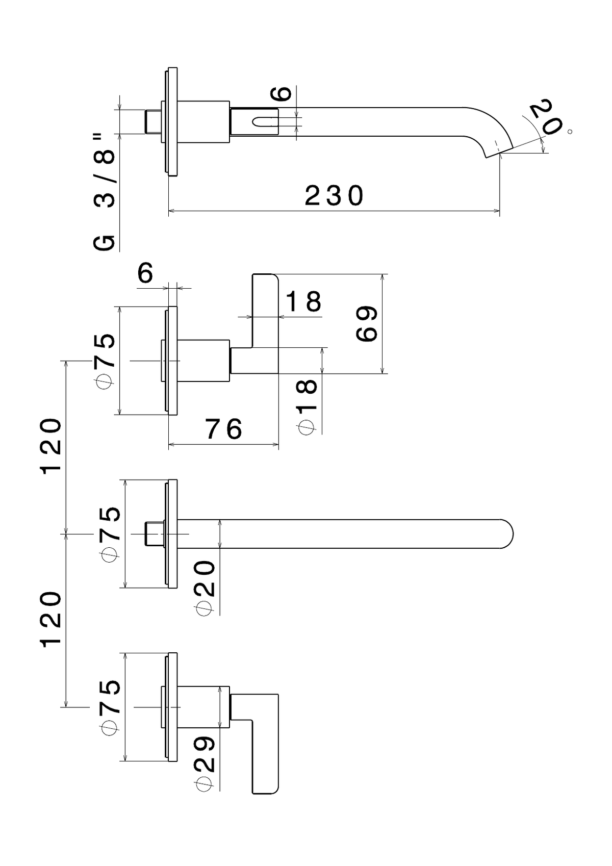 Newform 71122E - disegno tecnico