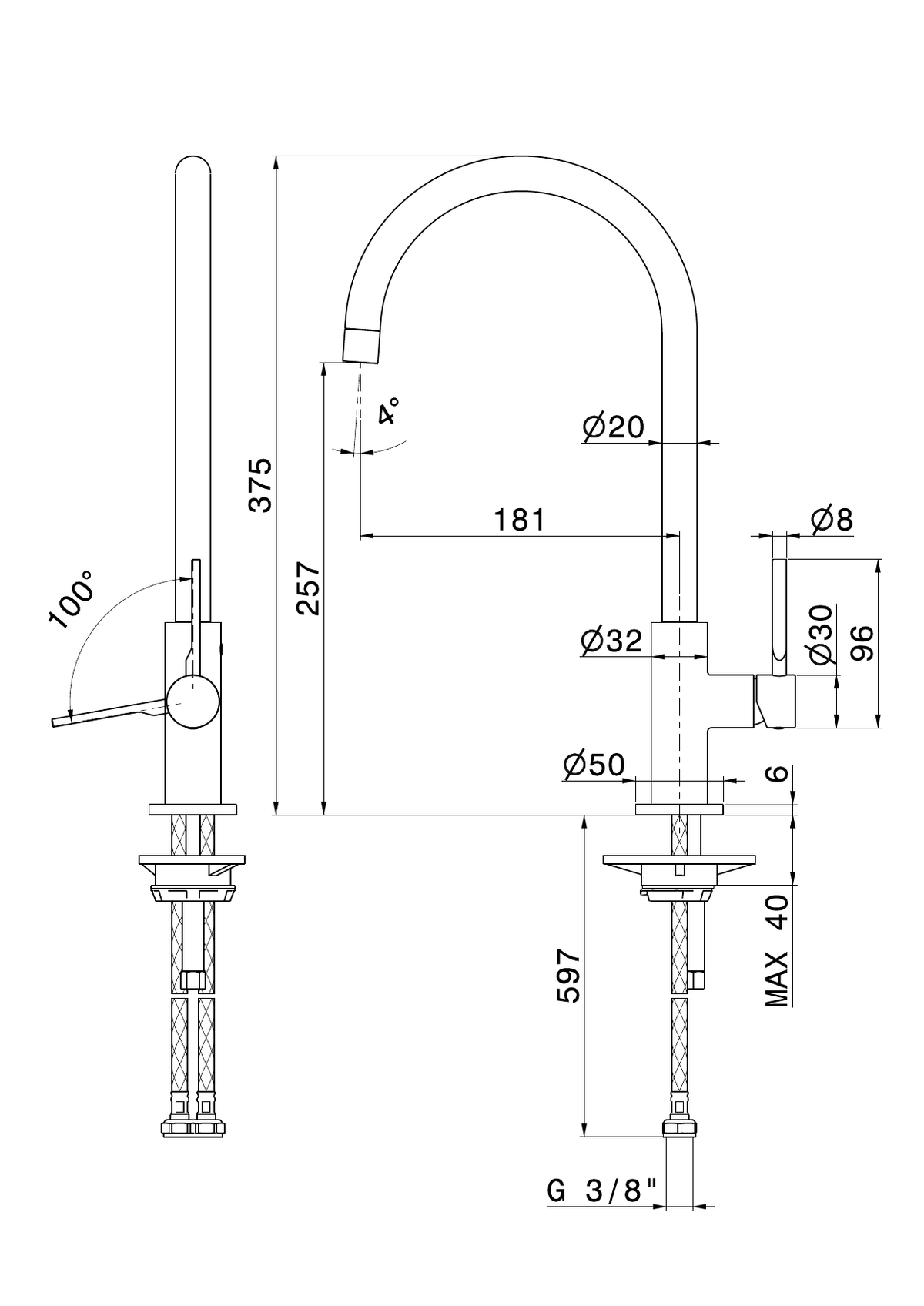 Newform 71820 - disegno tecnico
