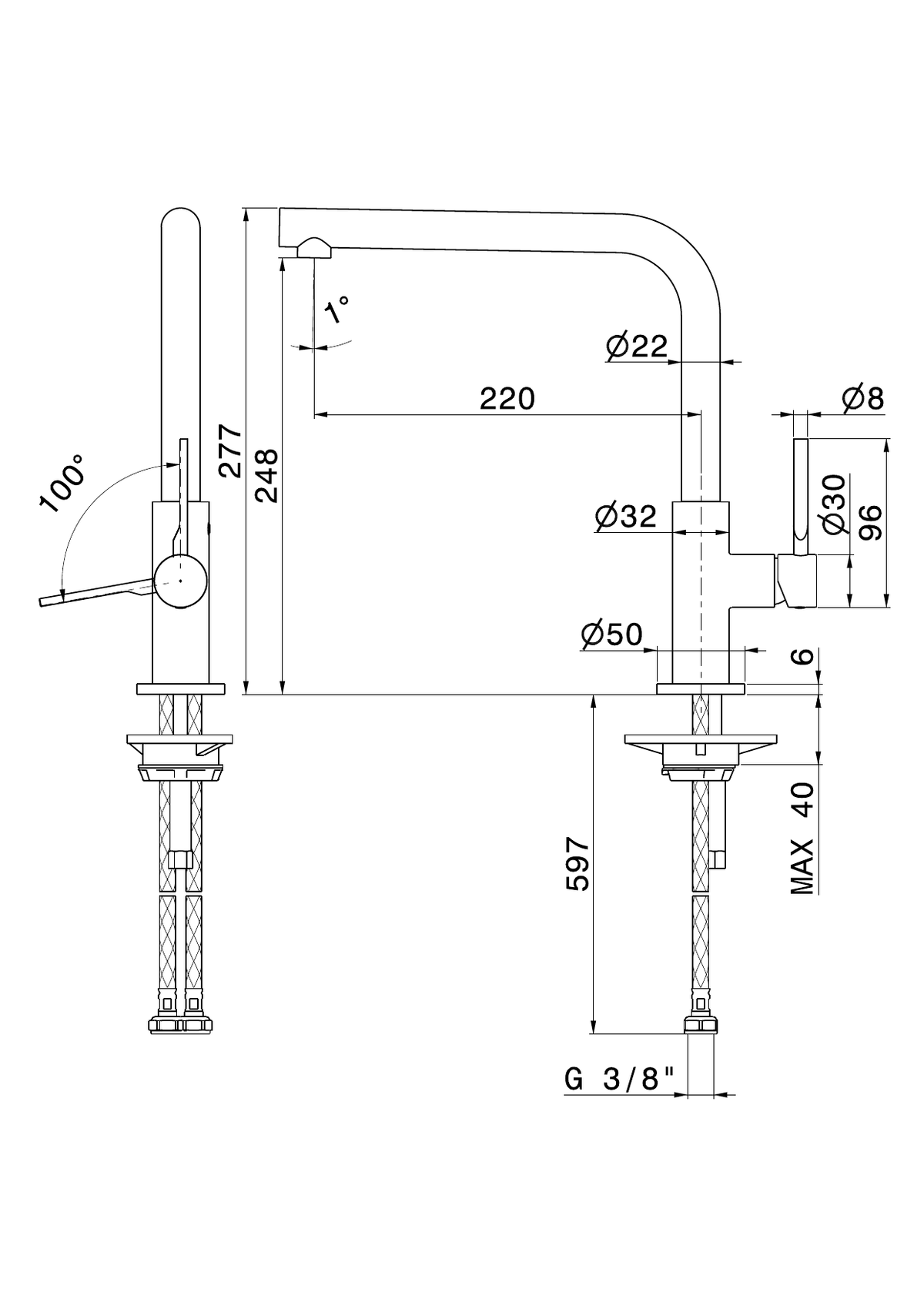 Newform 71822 - disegno tecnico