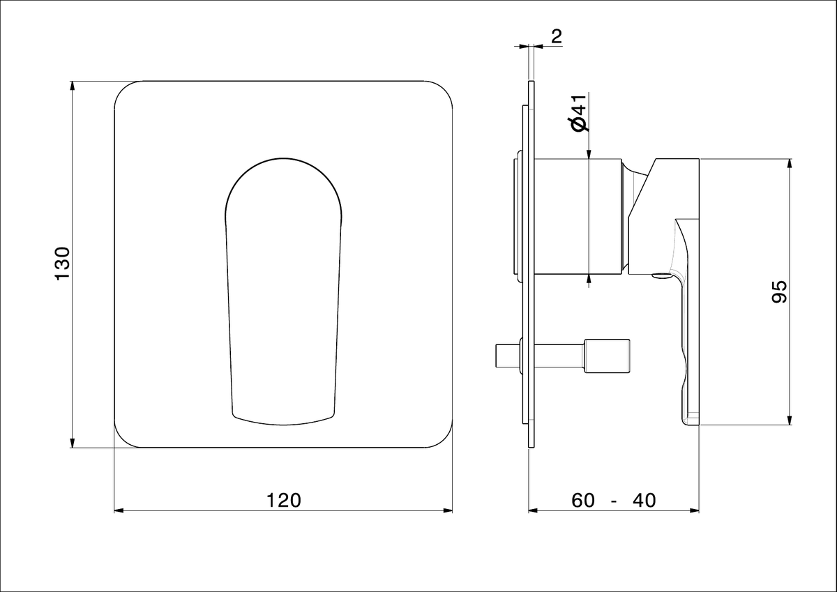 Newform 72070E - disegno tecnico