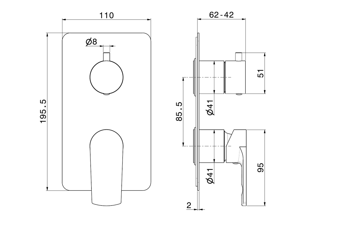 Newform 72073E - disegno tecnico