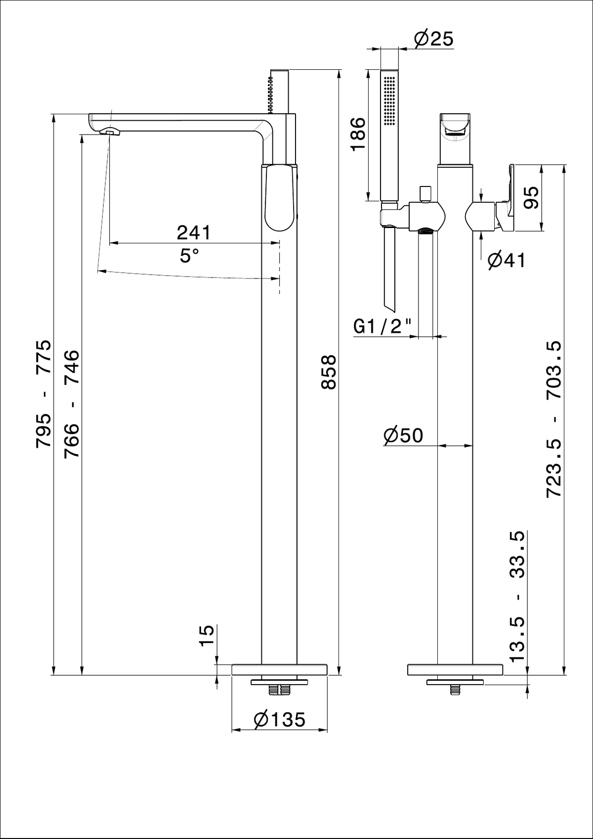 Newform 72084E - disegno tecnico