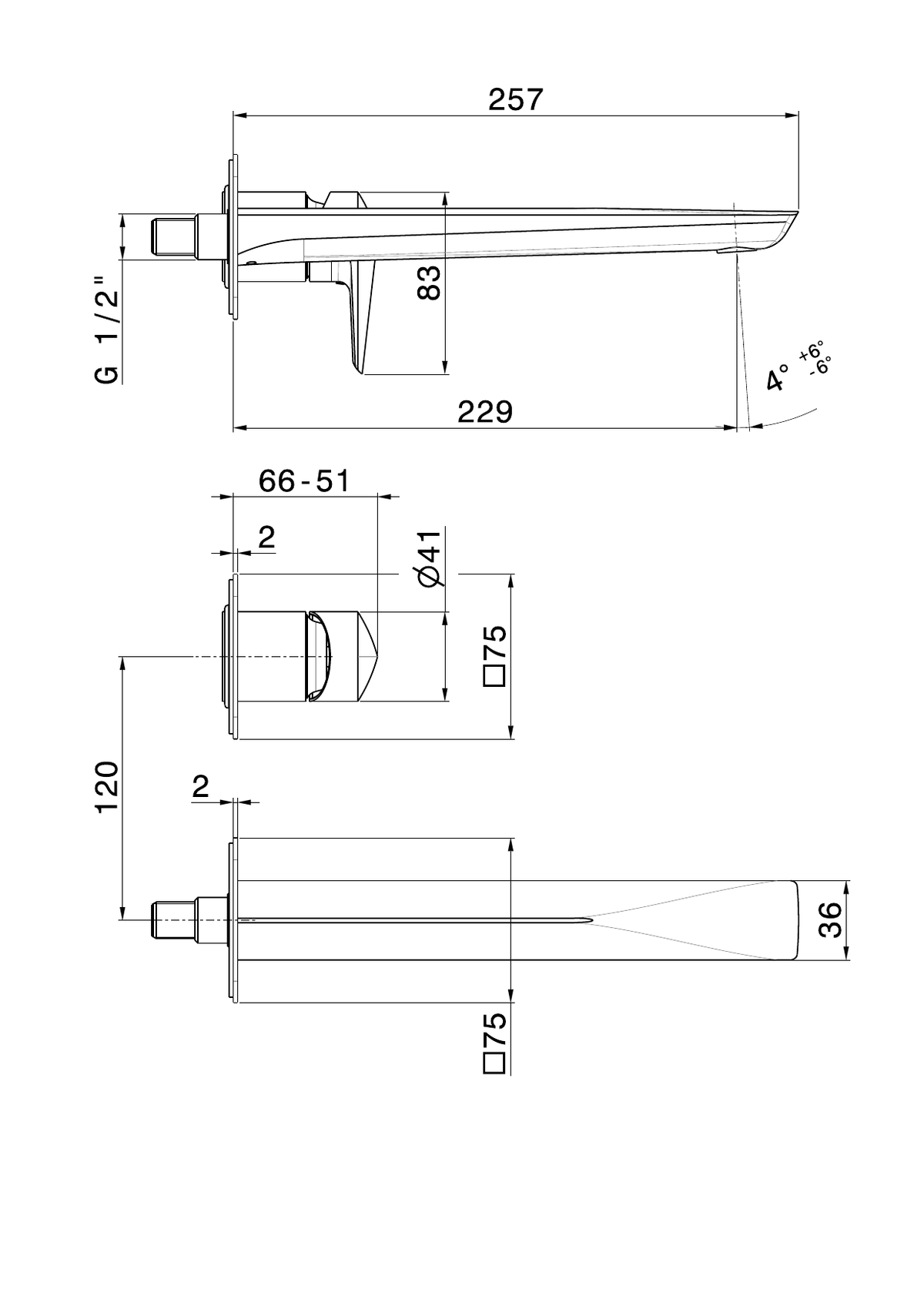 Newform 72230E - disegno tecnico