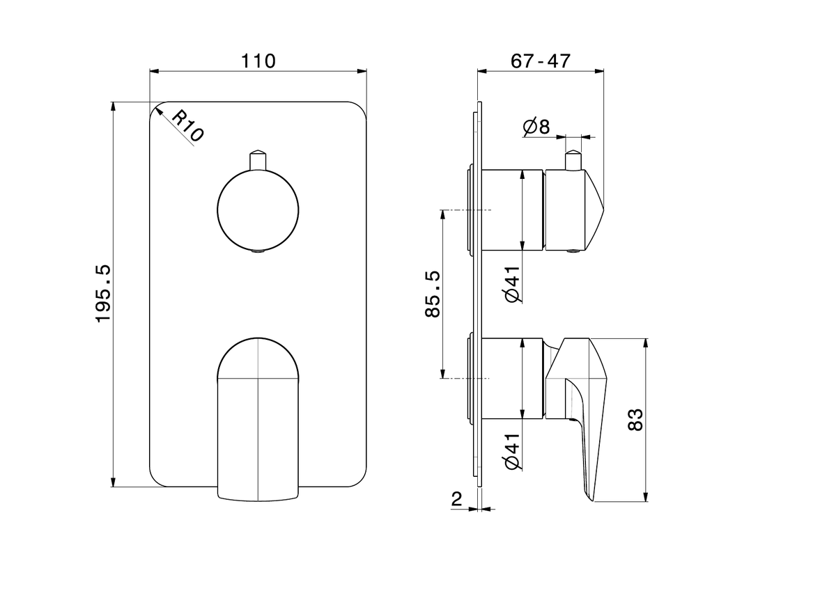 Newform 72274E - disegno tecnico