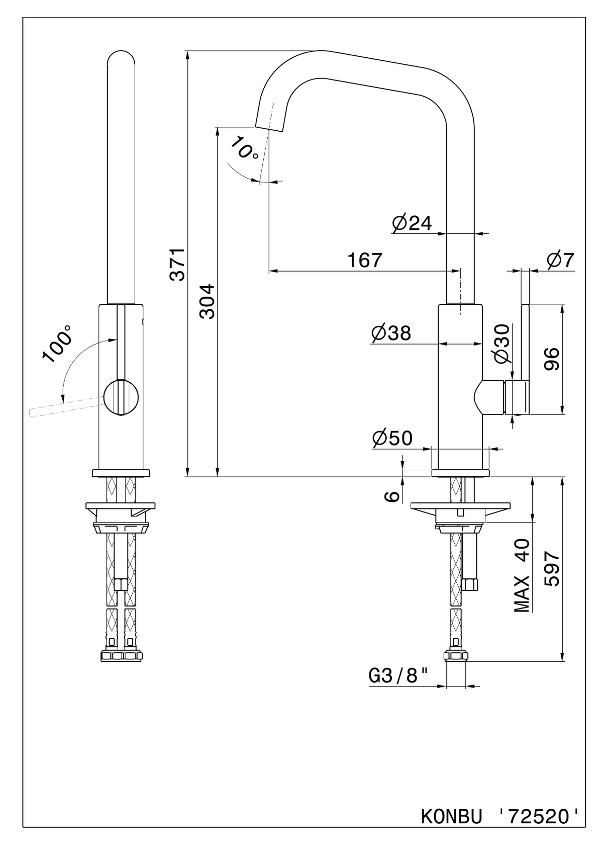 Newform 72520 - disegno tecnico