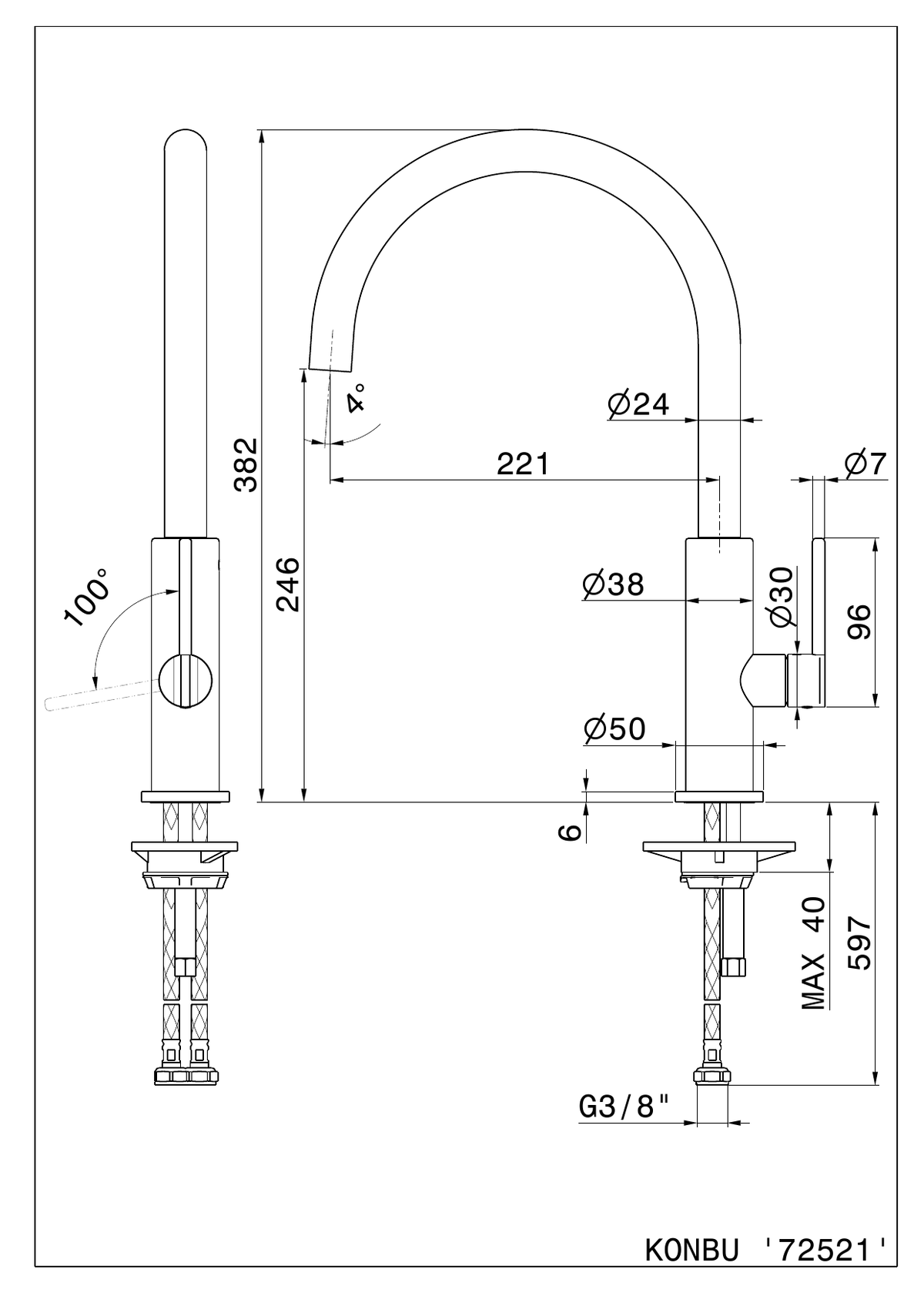Newform 72521 - disegno tecnico