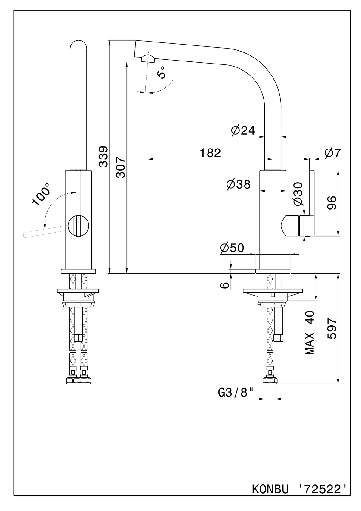 Newform 72522 - disegno tecnico