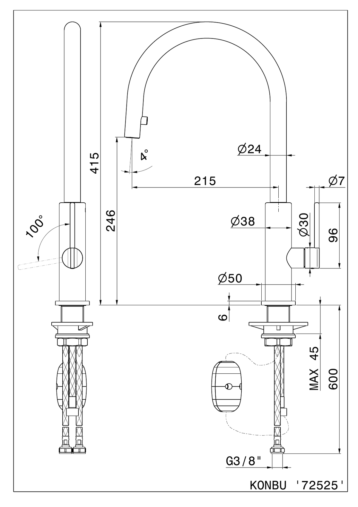 Newform 72525 - disegno tecnico