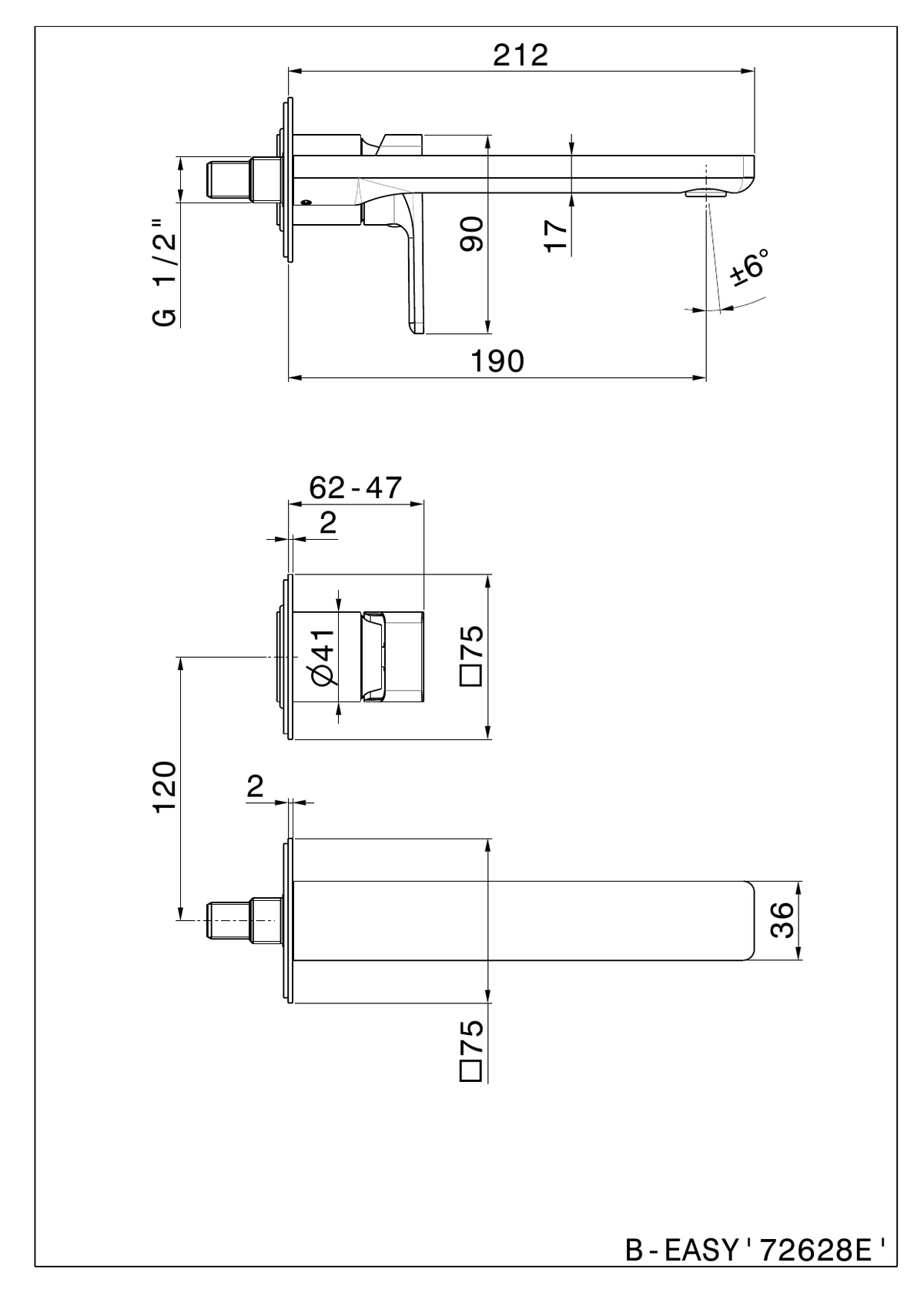 Newform 72628E - disegno tecnico