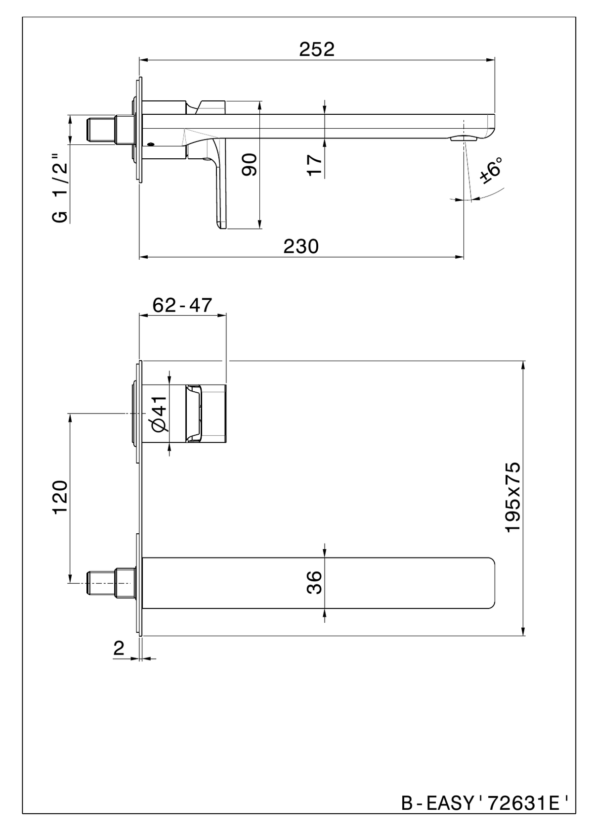 Newform 72631E - disegno tecnico