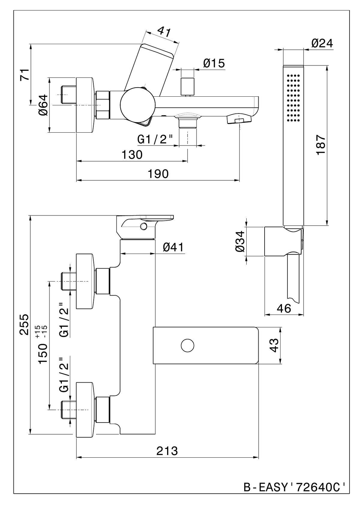 Newform 72640C - disegno tecnico