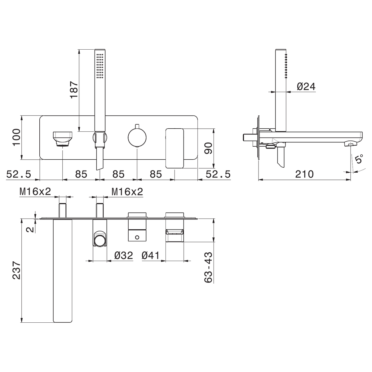 Newform 72672E - disegno tecnico