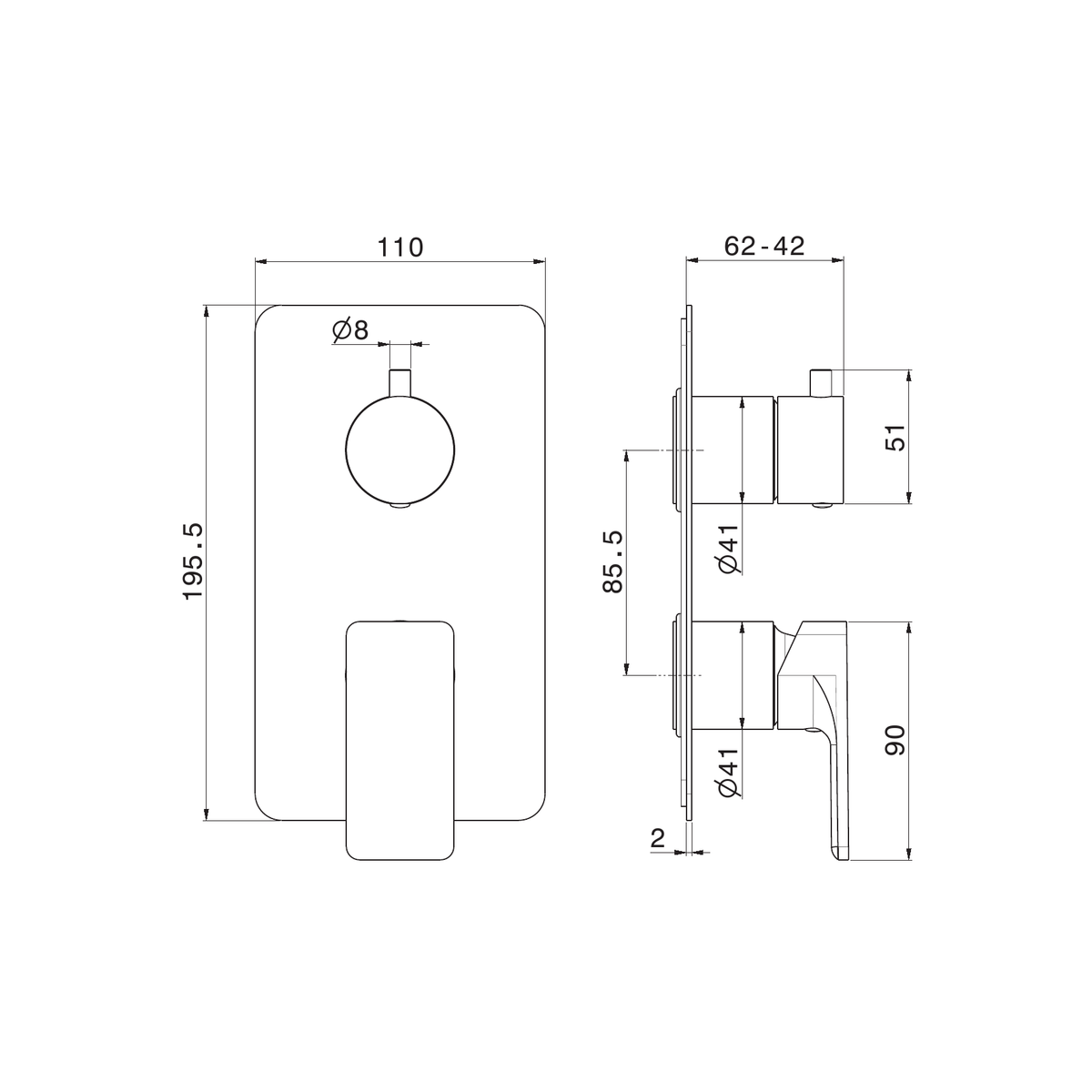 Newform 72674E - disegno tecnico
